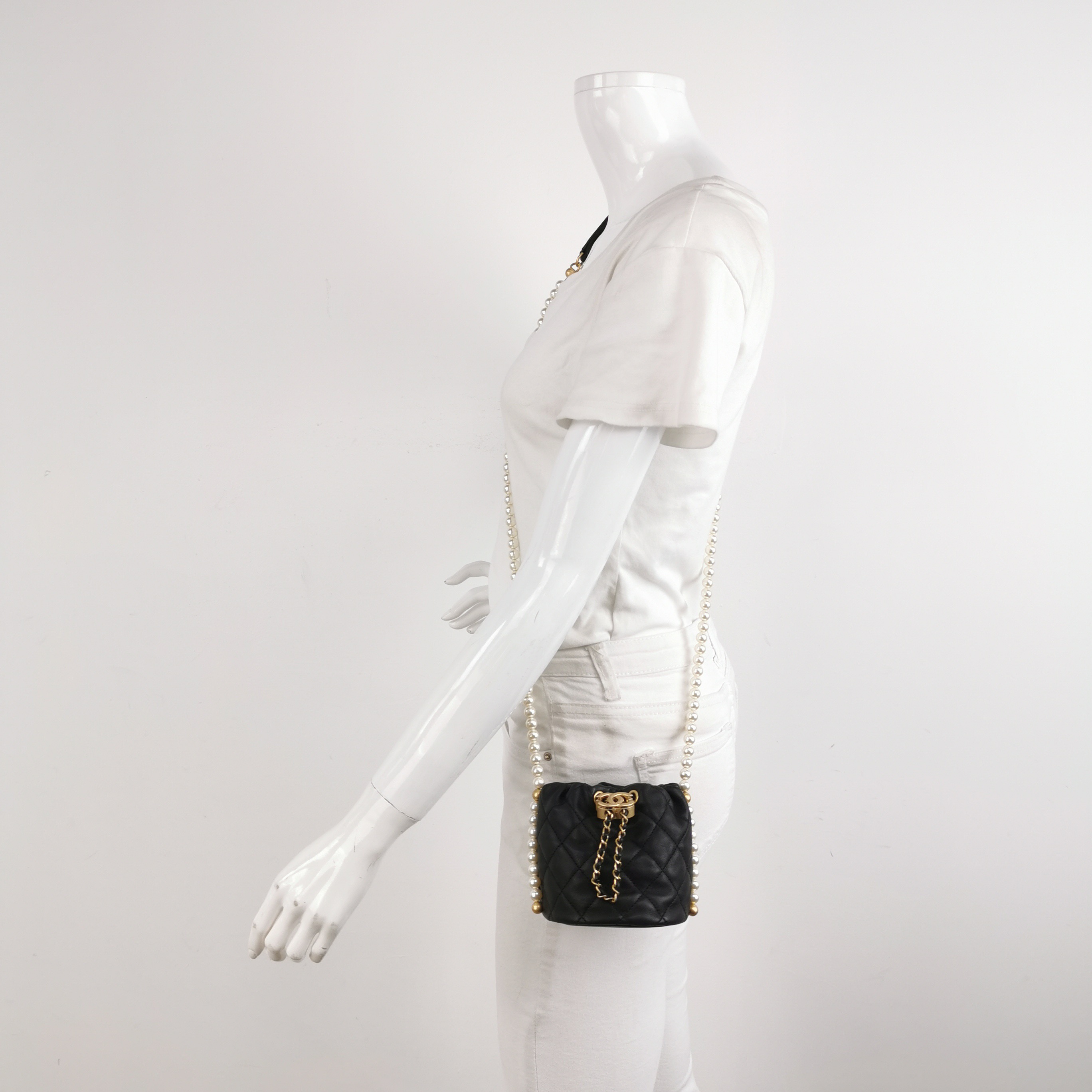 Chanel About Pearls Bucket Bag Quilted Calfskin Mini — alternate view