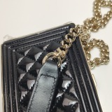 Chanel Boy Chain Box Minaudiere Quilted Patent — thumbnail 11