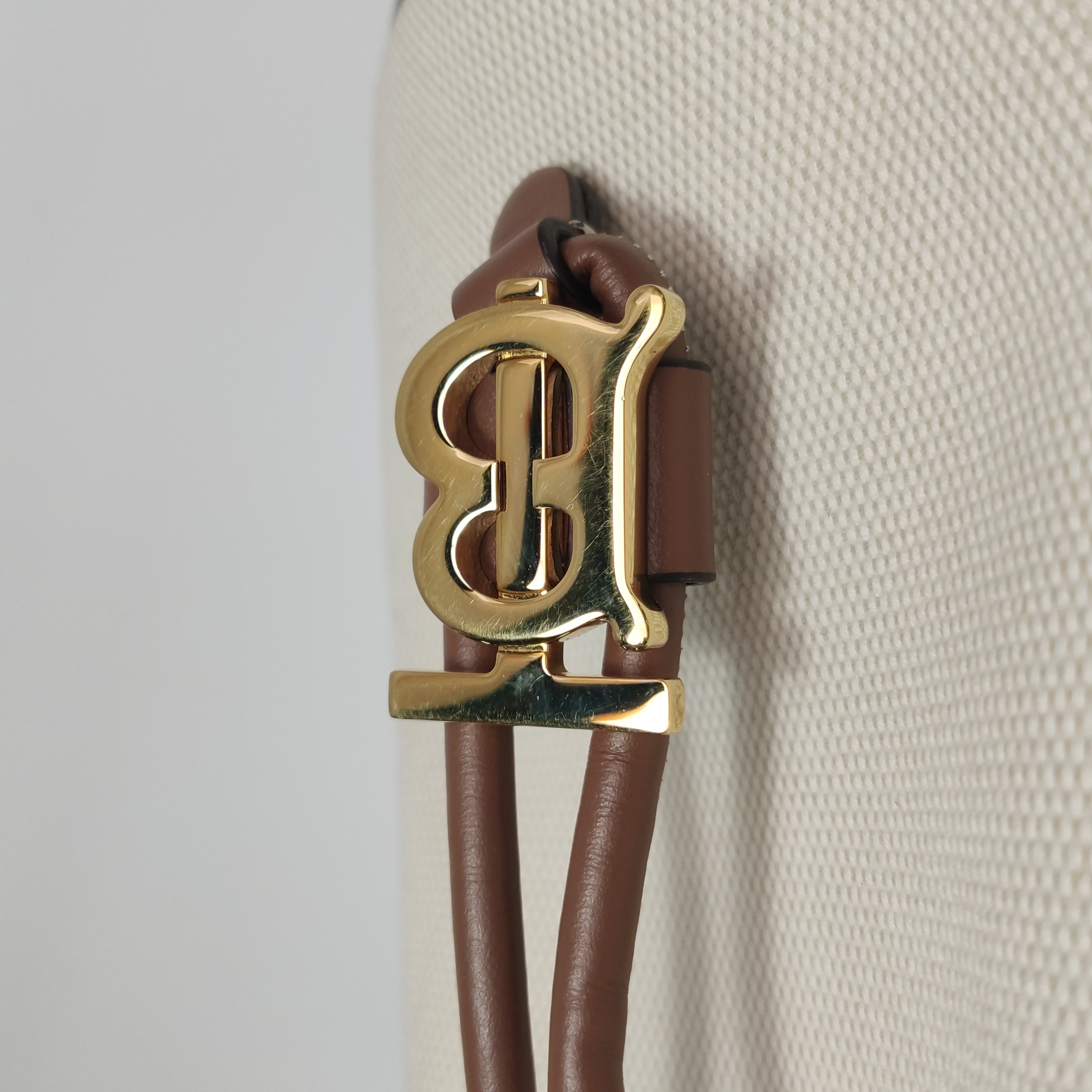 Burberry TB Drawstring Bucket Bag Canvas Mini — photo 12 of 15