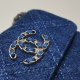 Chanel 19 Clutch With Chain Quilted Cowhide leather And Denim — thumbnail 12