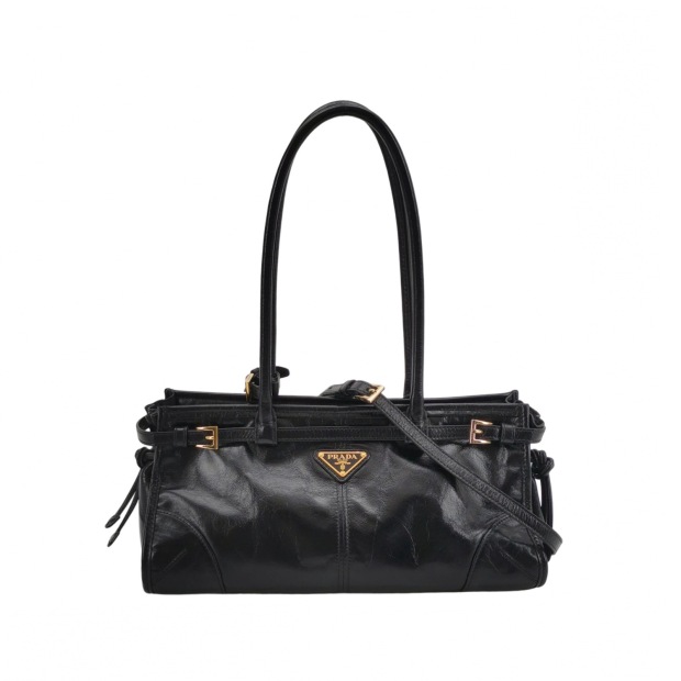Prada Bonnie Handbag Vitello Shine Medium — pre-owned, Vierlot