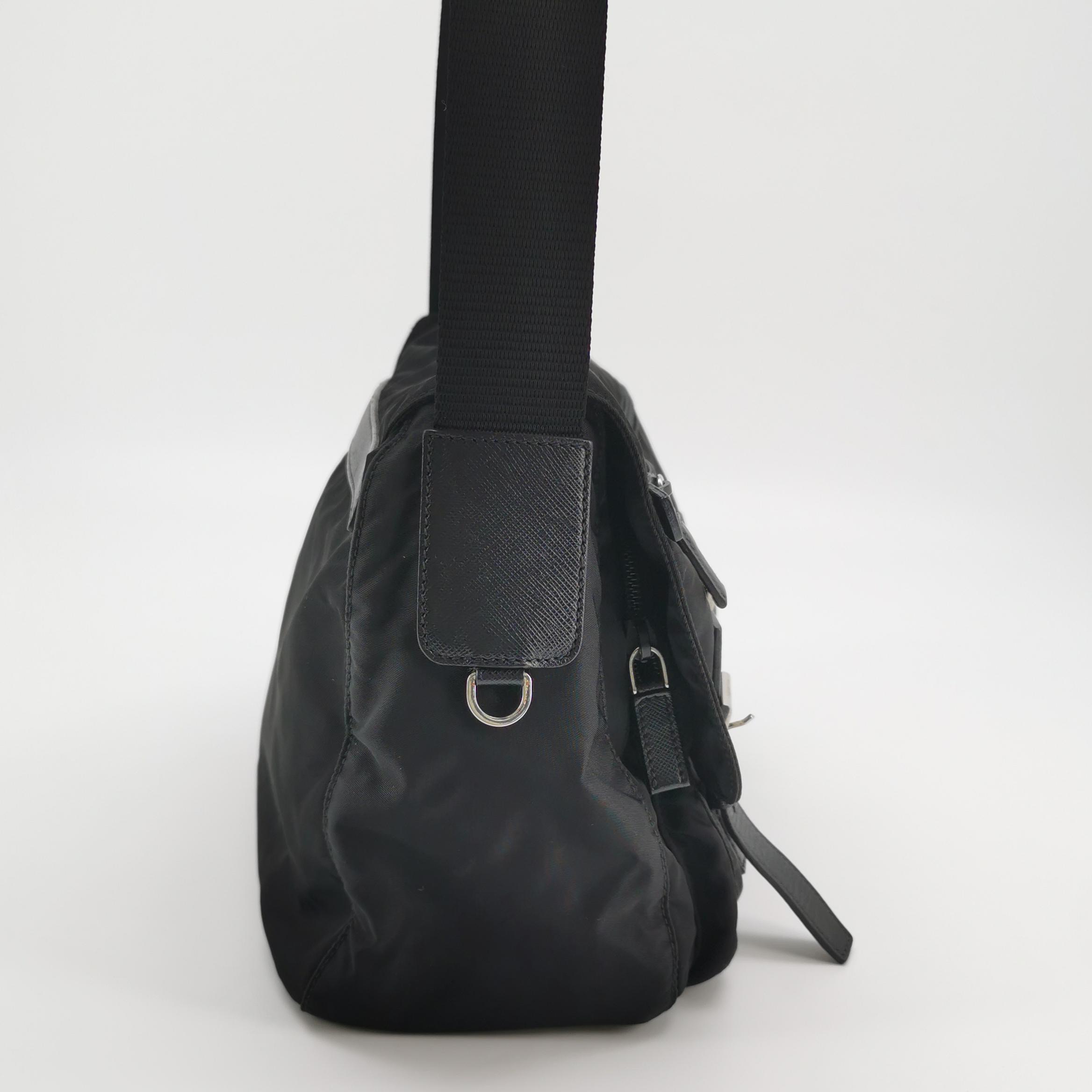 Prada Double Buckle Flap Messenger Bag Cowhide leather And Re-Nylon — photo 3 of 21