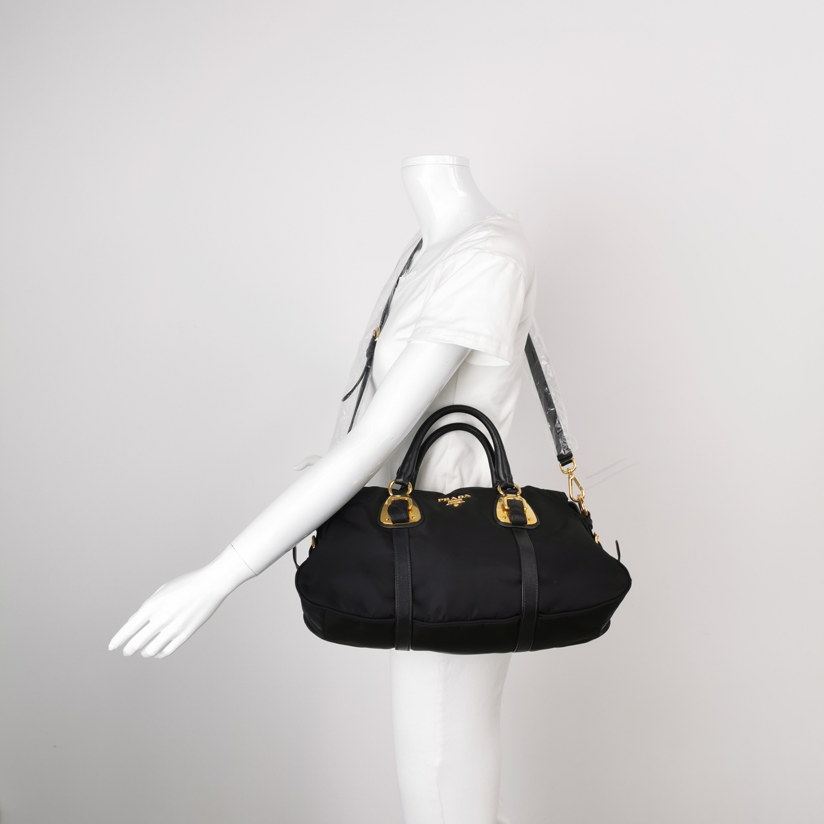 PRADA Shoulder Bag Cowhide leather And Tessuto — alternate view