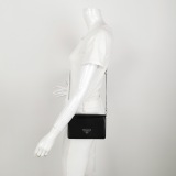 Prada Triangle Logo Chain Flap Bag Brushed Leather Small — thumbnail 2