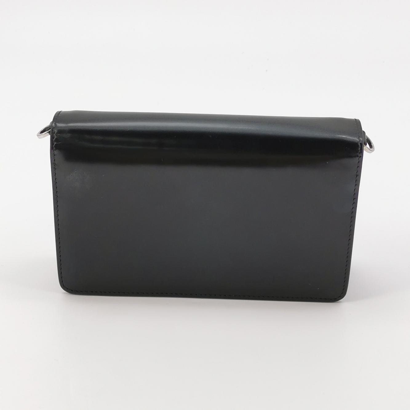 Prada Triangle Logo Chain Flap Bag Brushed Leather Small — photo 5 of 25