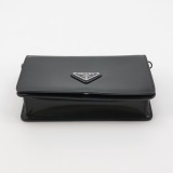 Prada Triangle Logo Chain Flap Bag Brushed Leather Small — thumbnail 6