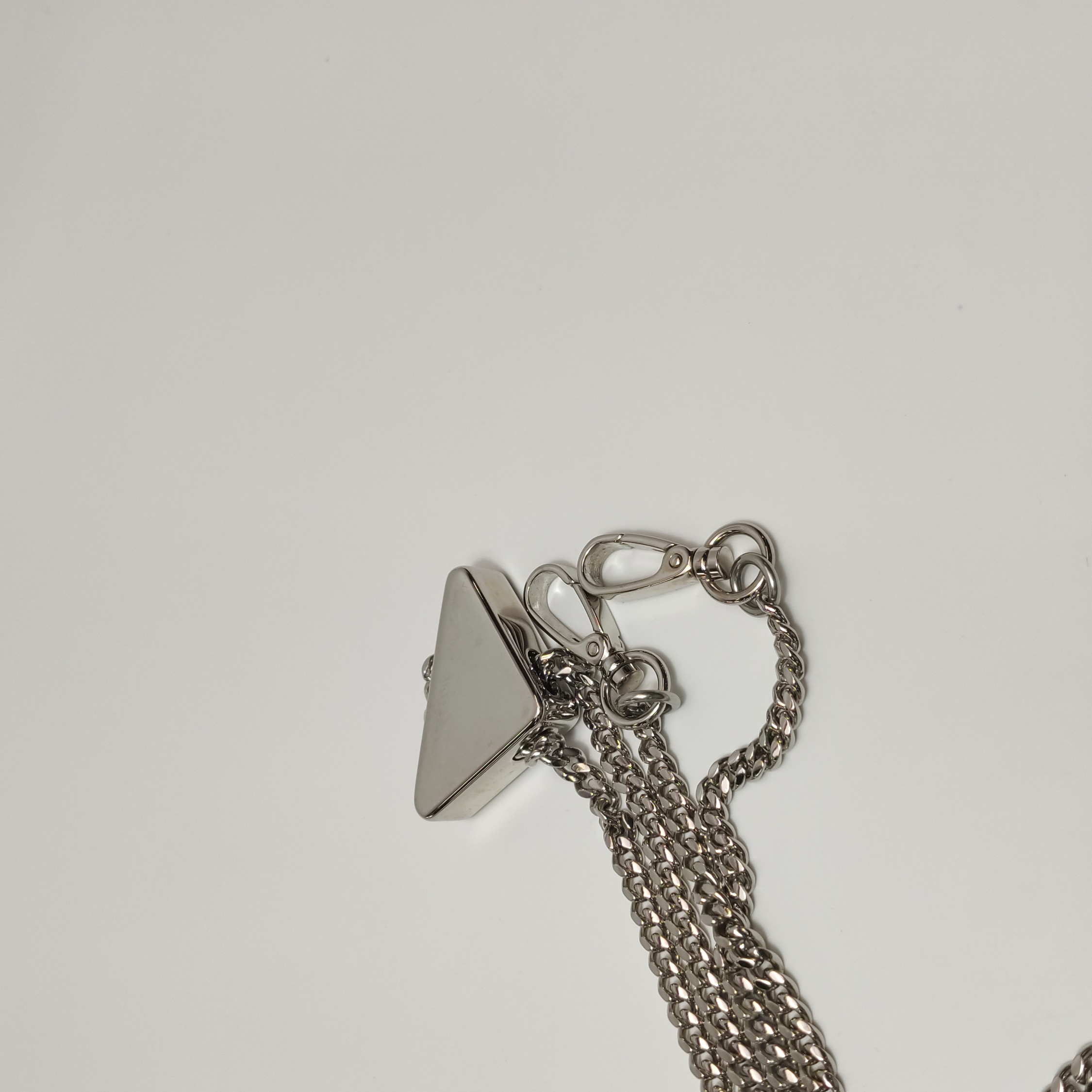 Prada Triangle Logo Chain Flap Bag Brushed Leather Small — photo 19 of 25