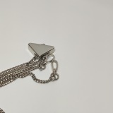 Prada Triangle Logo Chain Flap Bag Brushed Leather Small — thumbnail 19