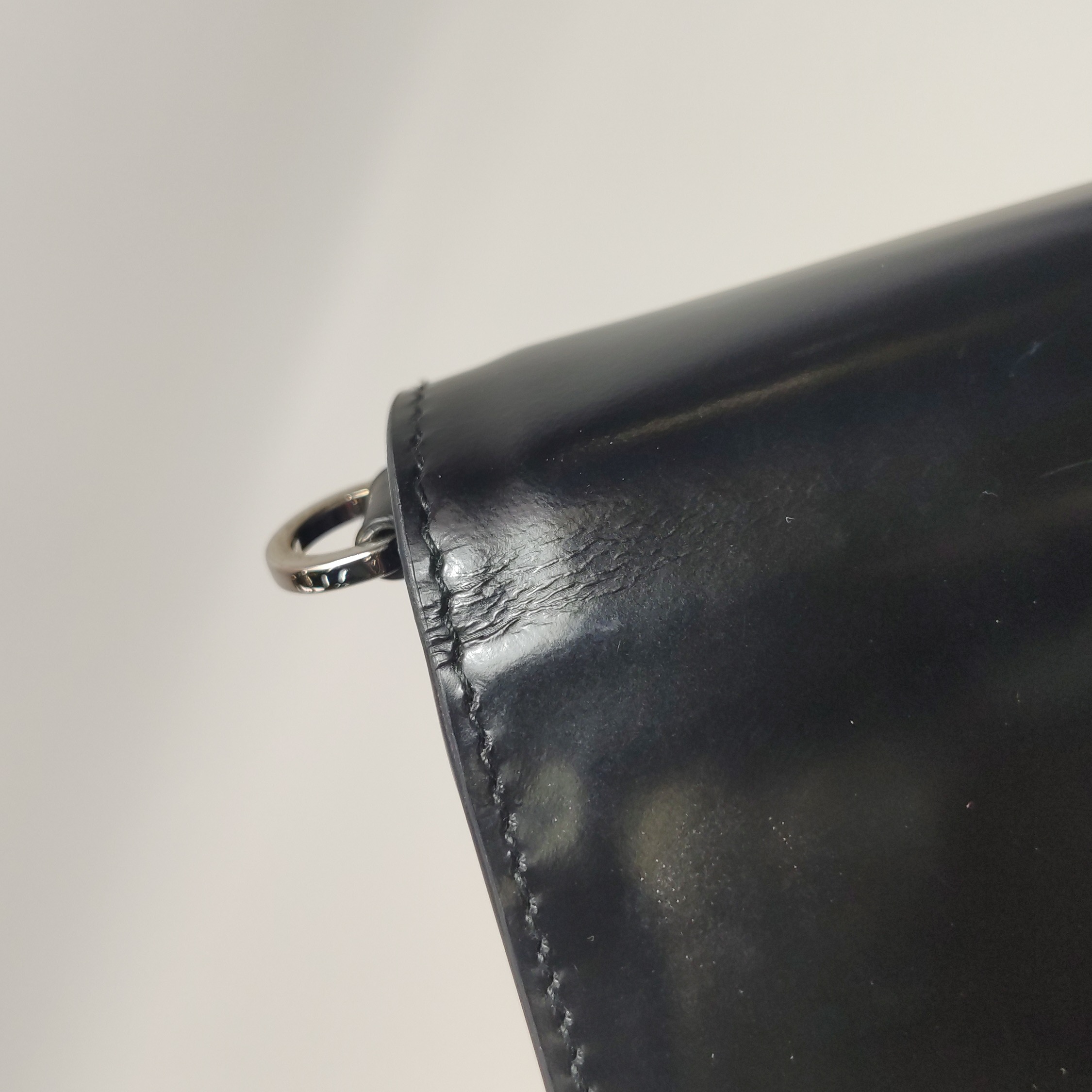 Prada Triangle Logo Chain Flap Bag Brushed Leather Small — photo 22 of 25