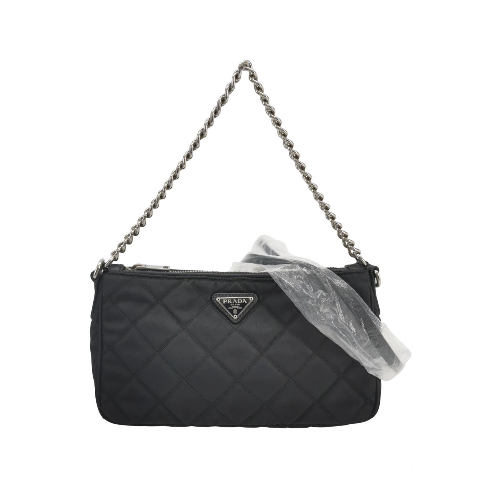 Prada Chain Zip Shoulder Bag Quilted Tessuto Small — photo 1 of 20