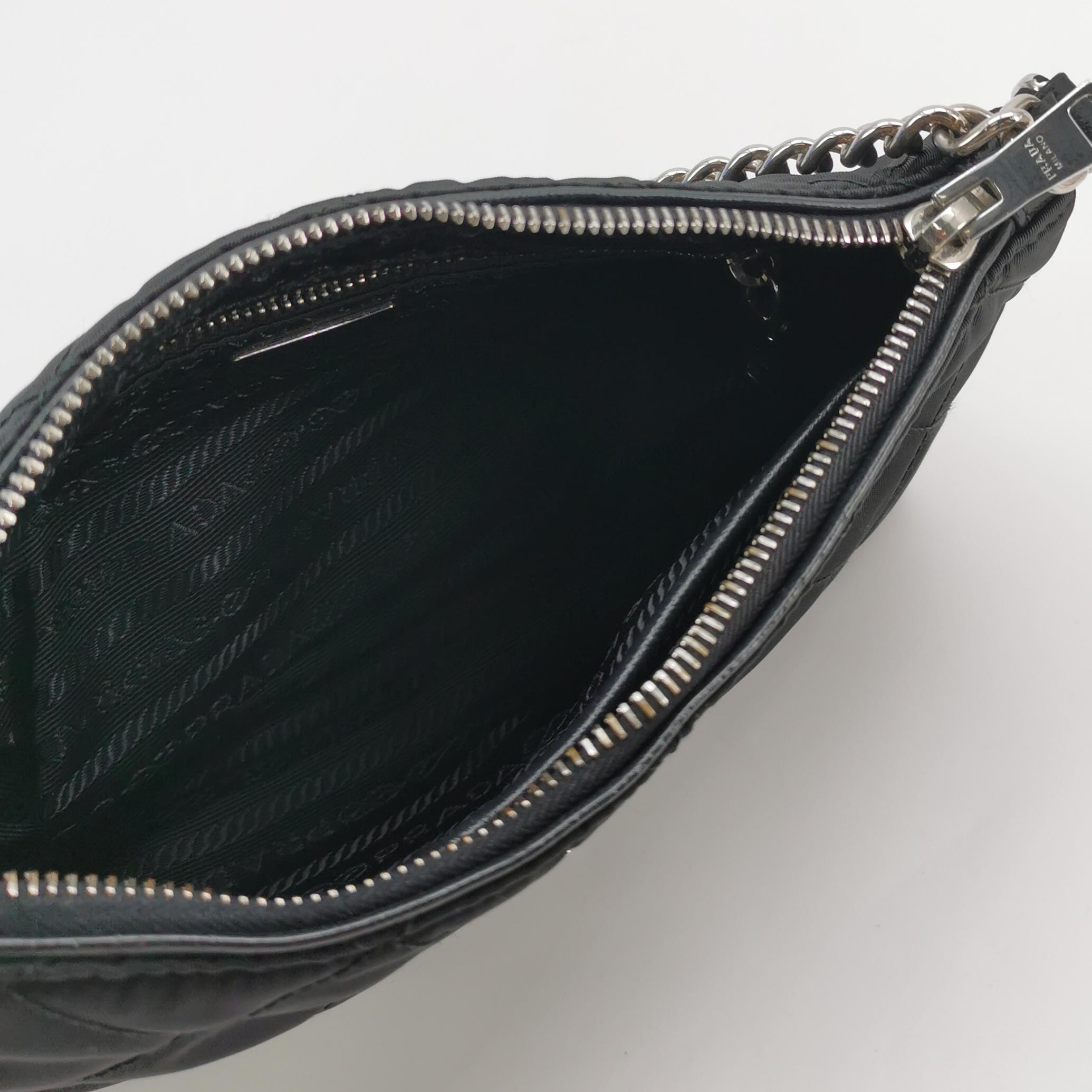 Prada Chain Zip Shoulder Bag Quilted Tessuto Small — photo 7 of 20