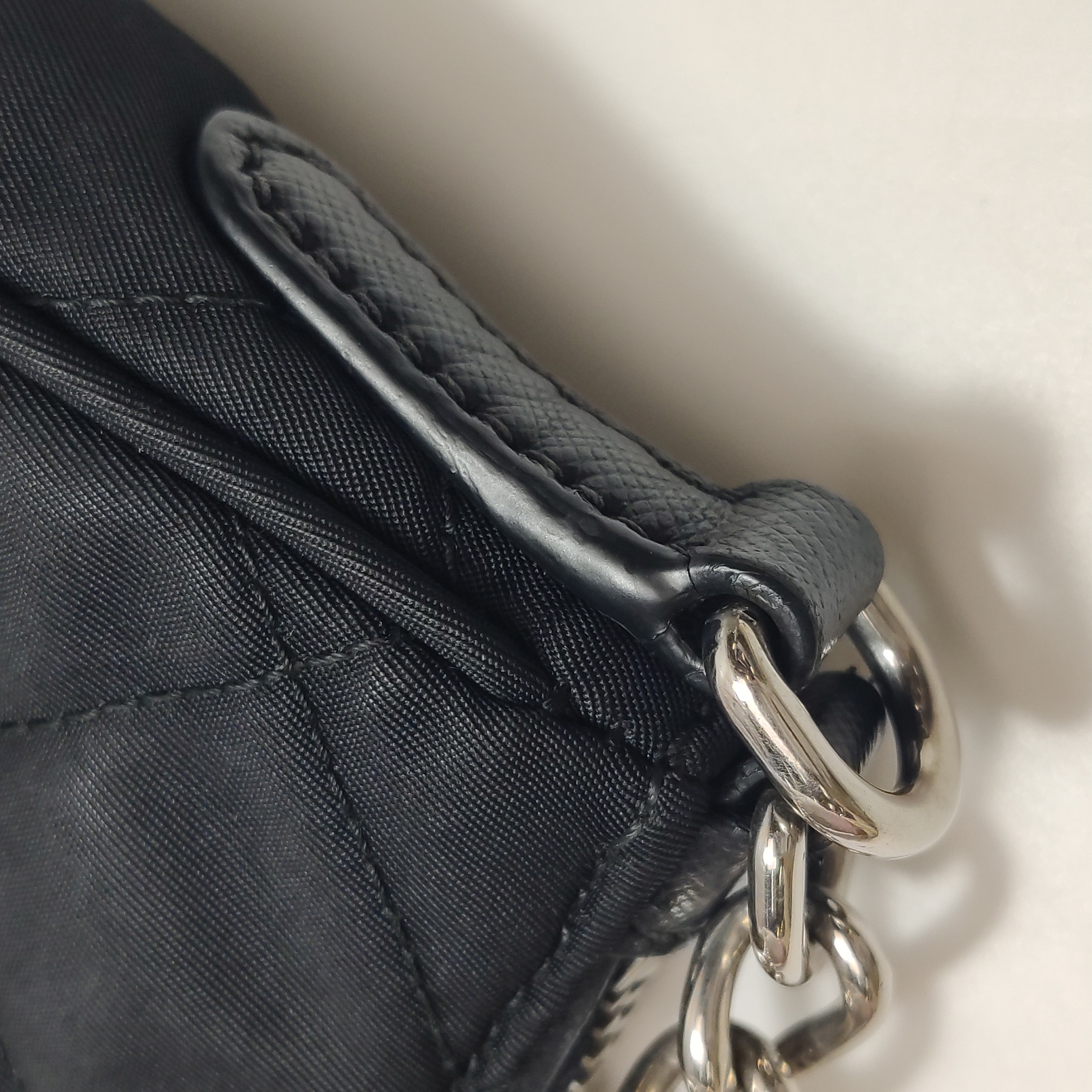 Prada Chain Zip Shoulder Bag Quilted Tessuto Small — photo 10 of 20