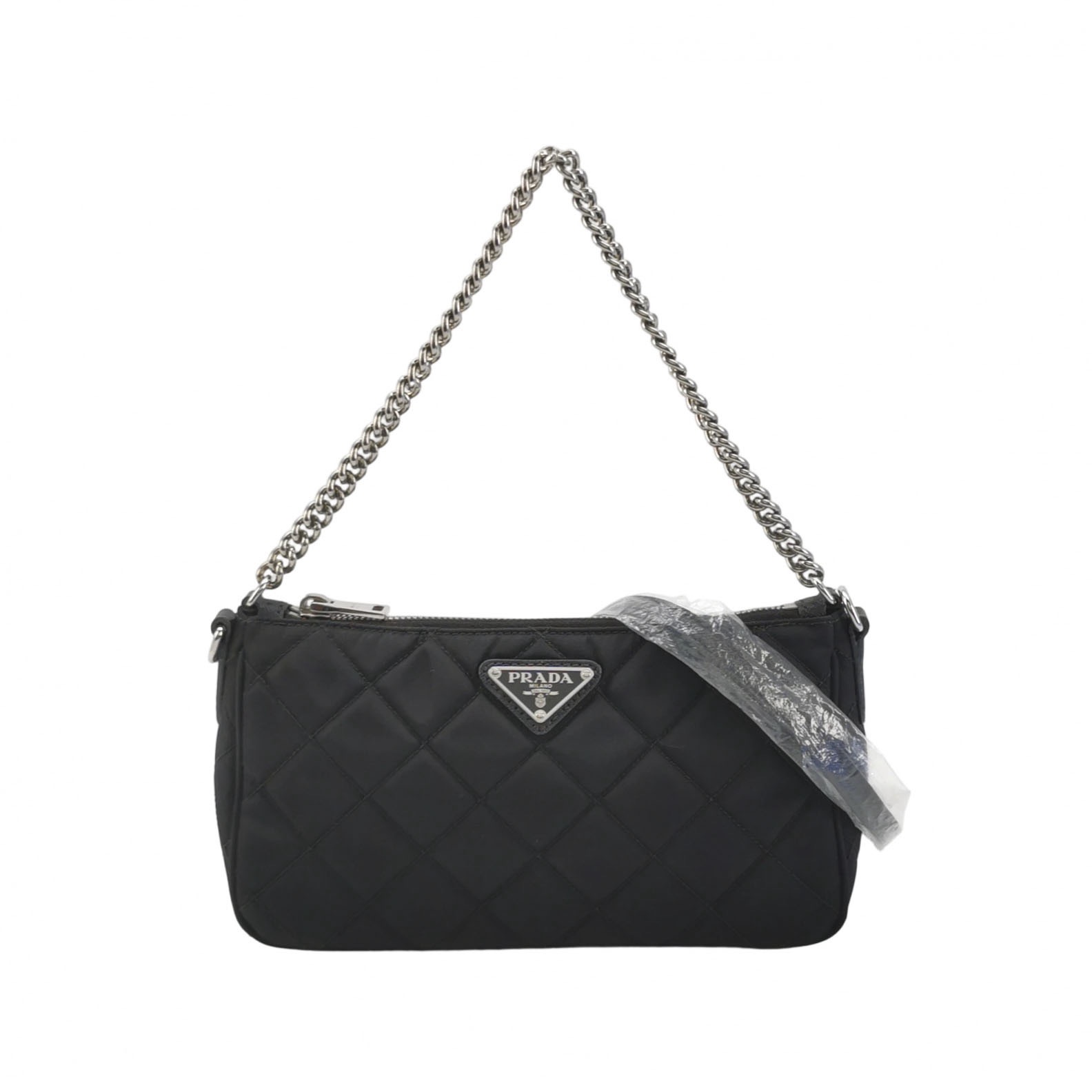 Prada Chain Zip Shoulder Bag Quilted Tessuto Small — photo 1 of 15