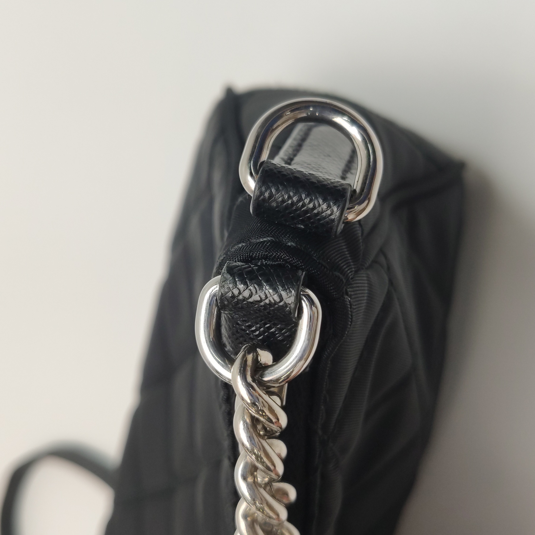 Prada Chain Zip Shoulder Bag Quilted Tessuto Small — photo 11 of 15