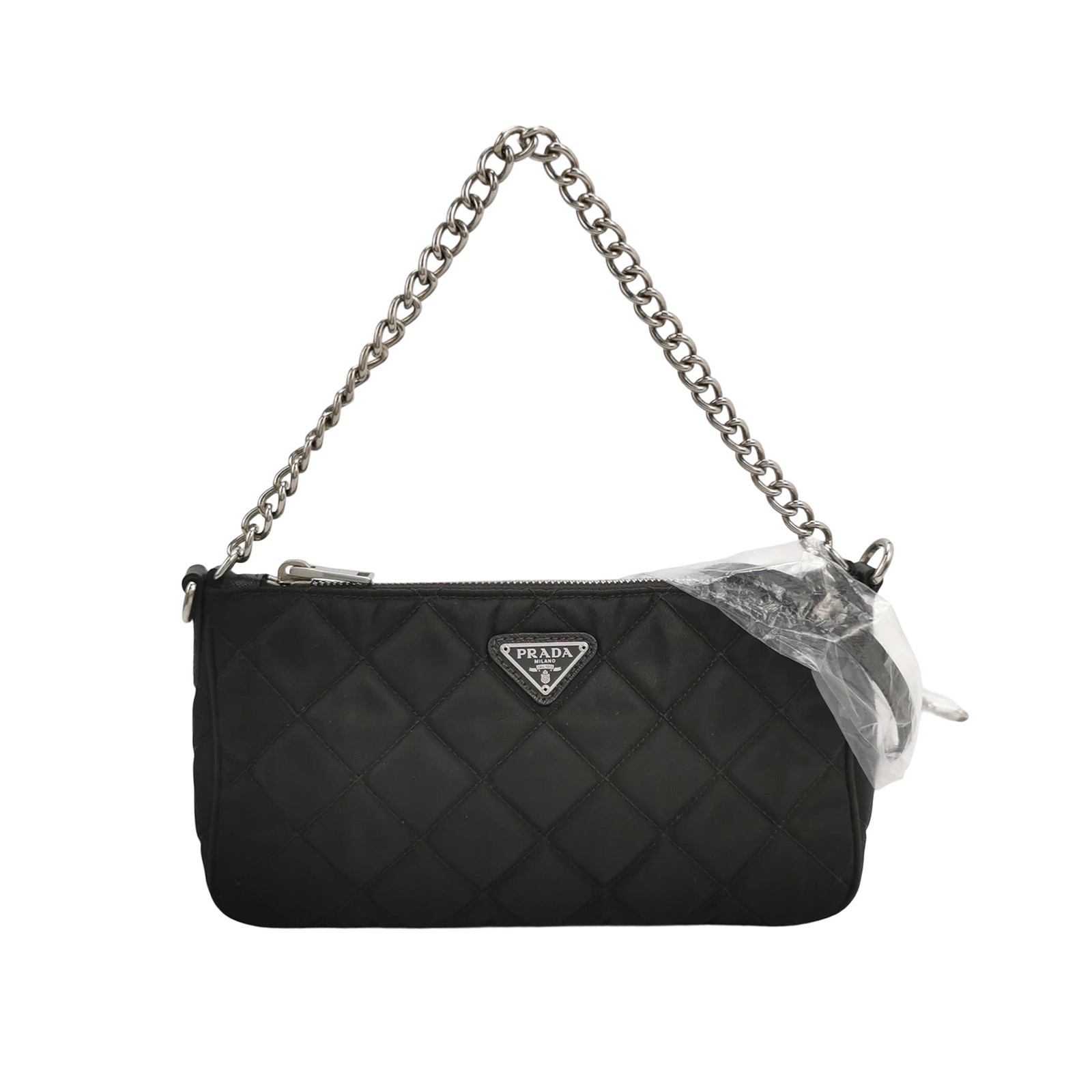 Prada Chain Zip Shoulder Bag Quilted Tessuto Small — photo 1 of 19
