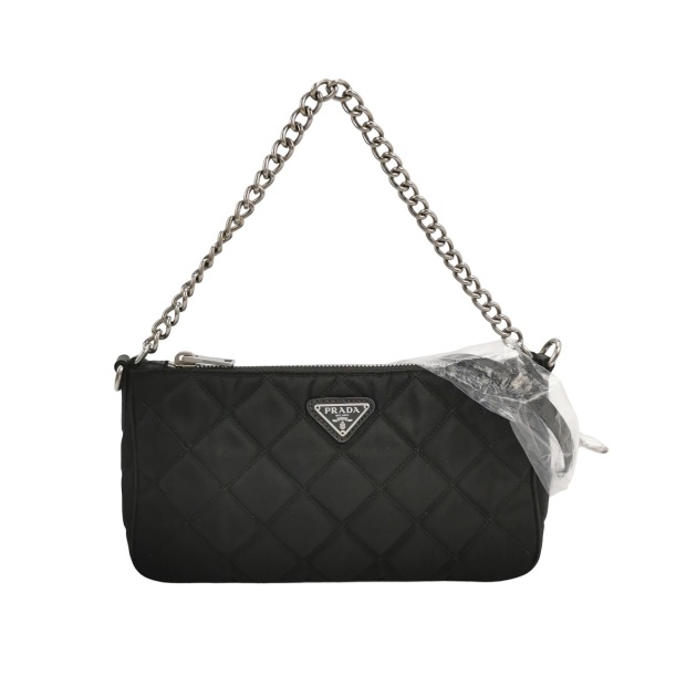 Prada Chain Zip Shoulder Bag Quilted Tessuto Small — pre-owned, Vierlot