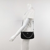 Prada Chain Zip Shoulder Bag Quilted Tessuto Small — thumbnail 2