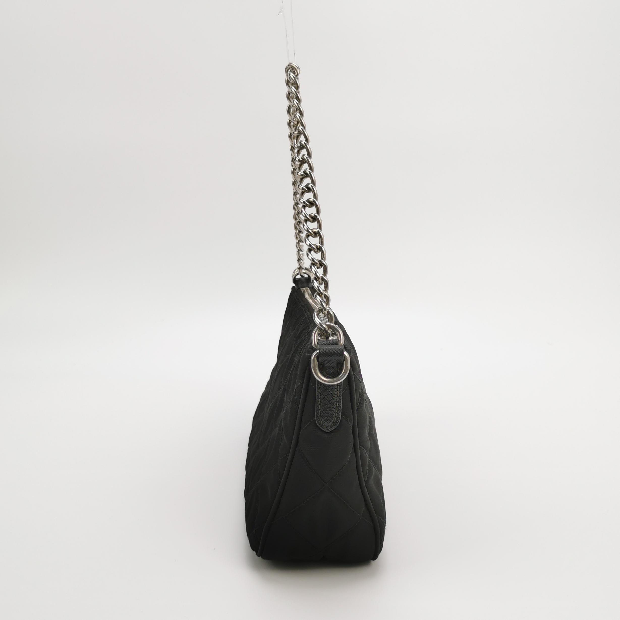 Prada Chain Zip Shoulder Bag Quilted Tessuto Small — photo 5 of 19