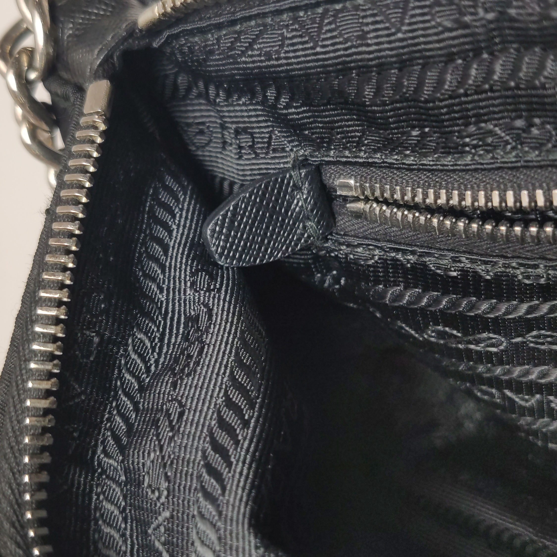 Prada Chain Zip Shoulder Bag Quilted Tessuto Small — photo 8 of 19