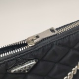 Prada Chain Zip Shoulder Bag Quilted Tessuto Small — thumbnail 13