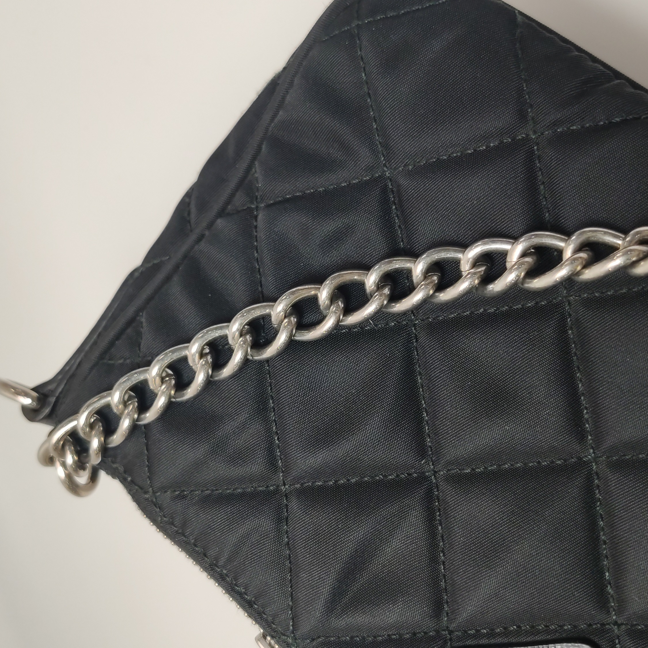 Prada Chain Zip Shoulder Bag Quilted Tessuto Small — photo 12 of 19