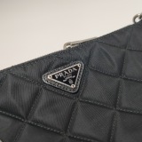 Prada Chain Zip Shoulder Bag Quilted Tessuto Small — thumbnail 9
