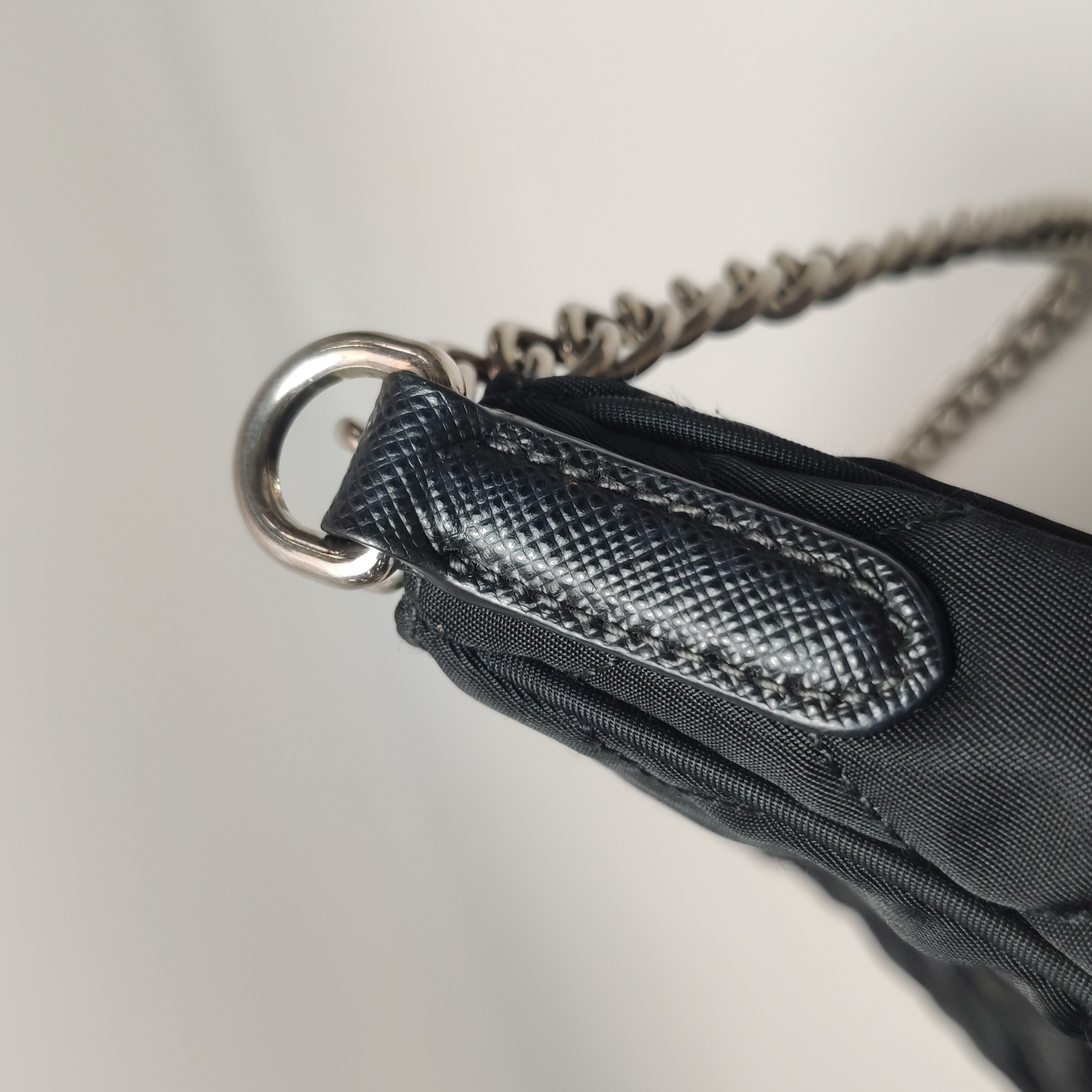 Prada Chain Zip Shoulder Bag Quilted Tessuto Small — photo 11 of 19