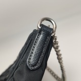 Prada Chain Zip Shoulder Bag Quilted Tessuto Small — thumbnail 11