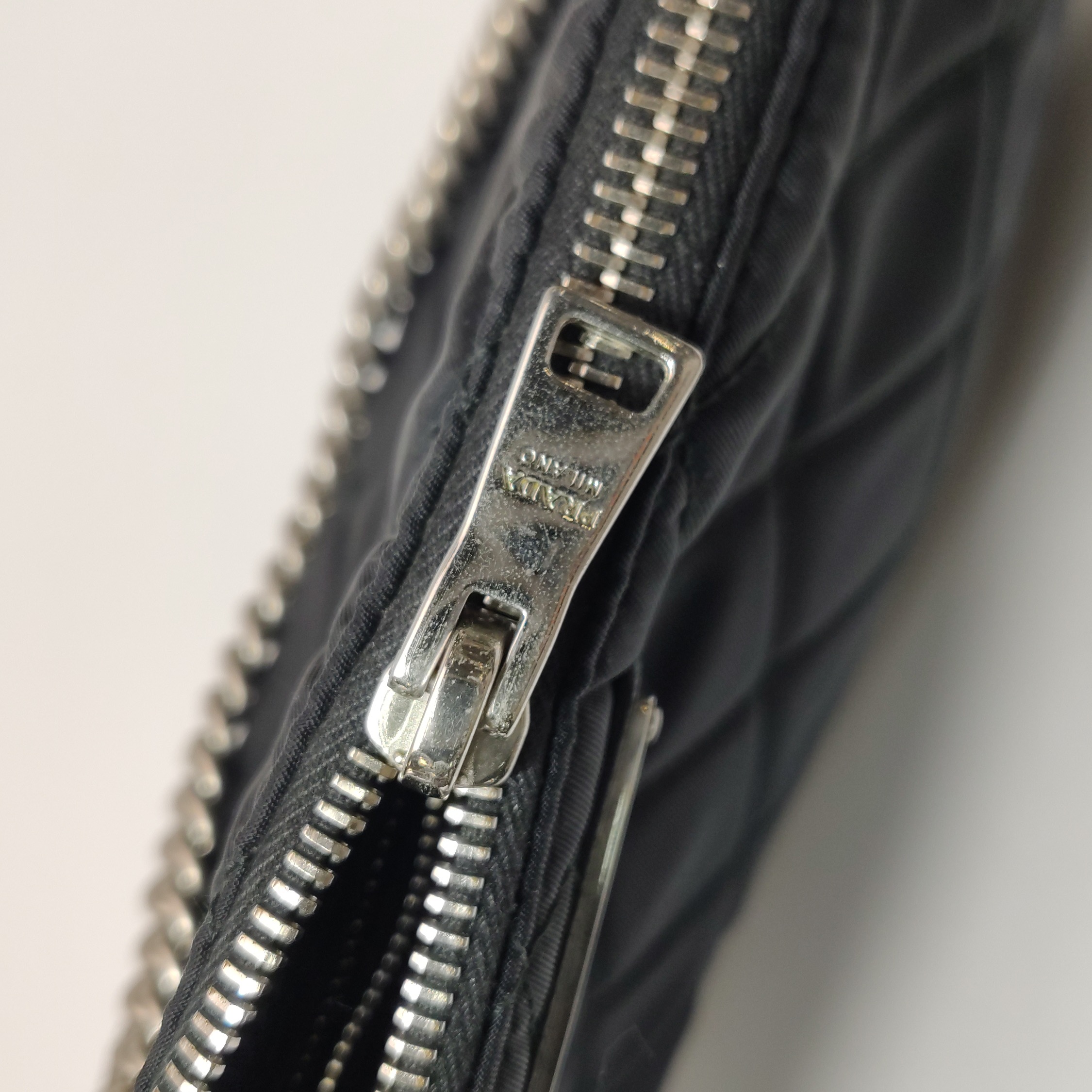 Prada Chain Zip Shoulder Bag Quilted Tessuto Small — photo 12 of 20