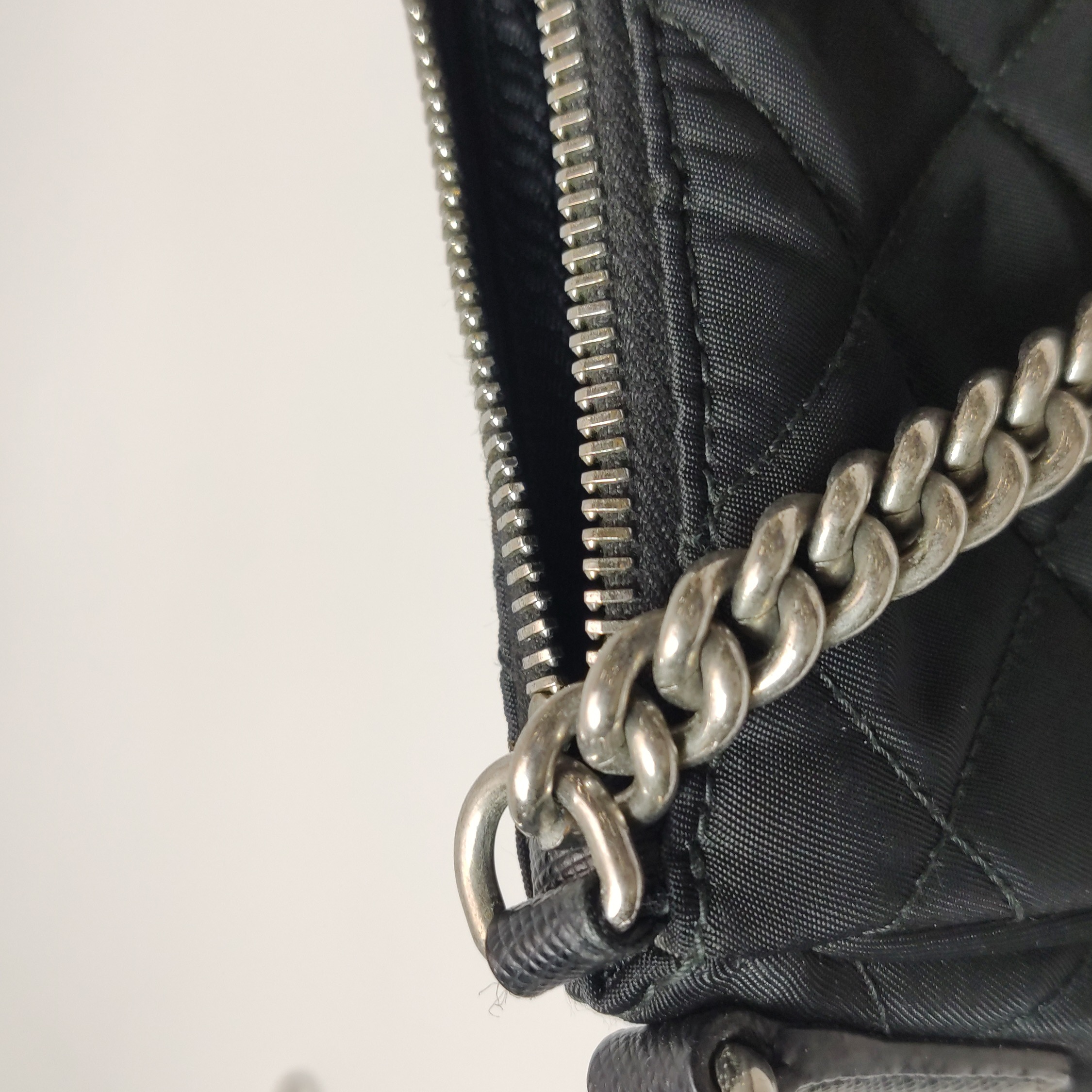 Prada Chain Zip Shoulder Bag Quilted Tessuto Small — photo 14 of 20