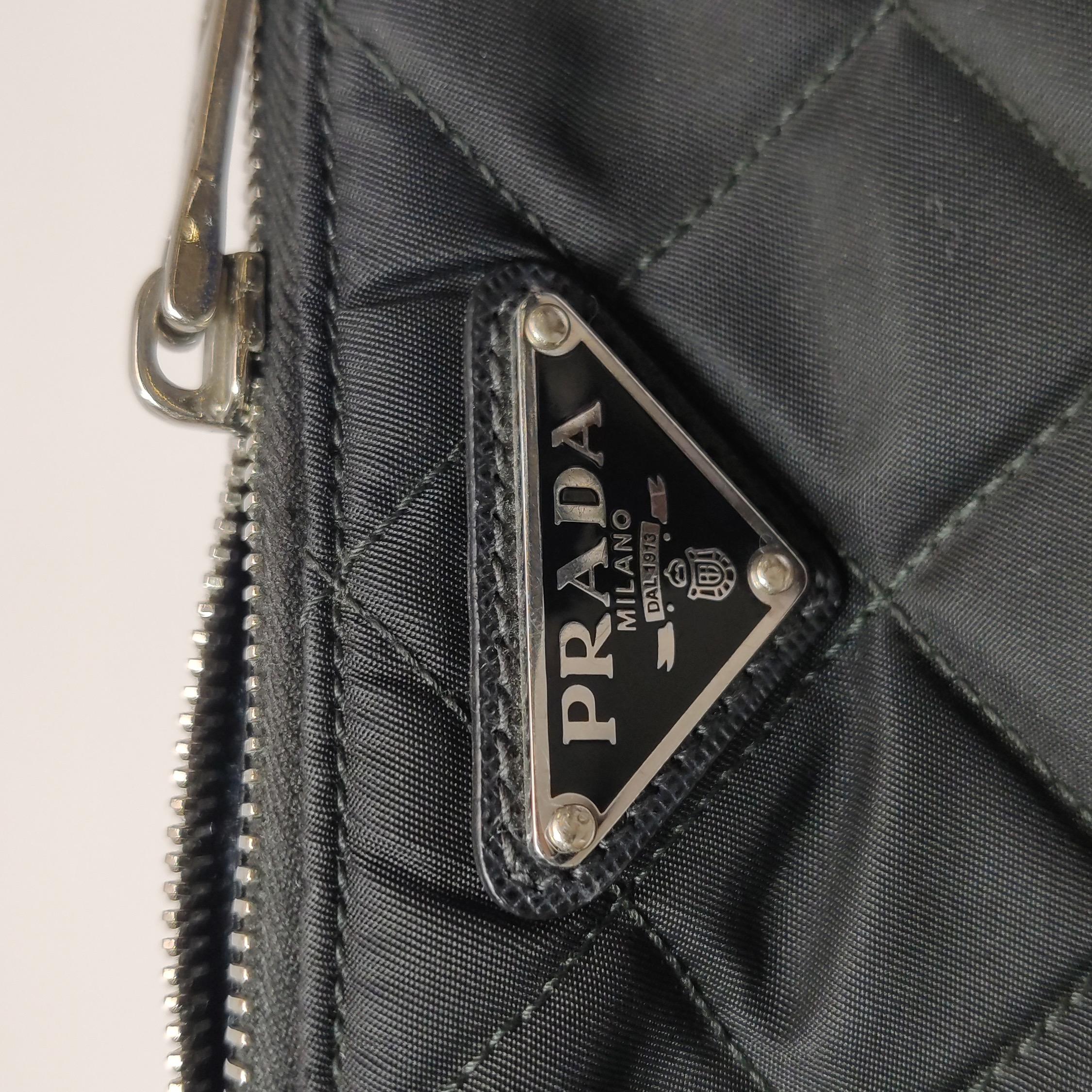 Prada Chain Zip Shoulder Bag Quilted Tessuto Small — photo 13 of 20