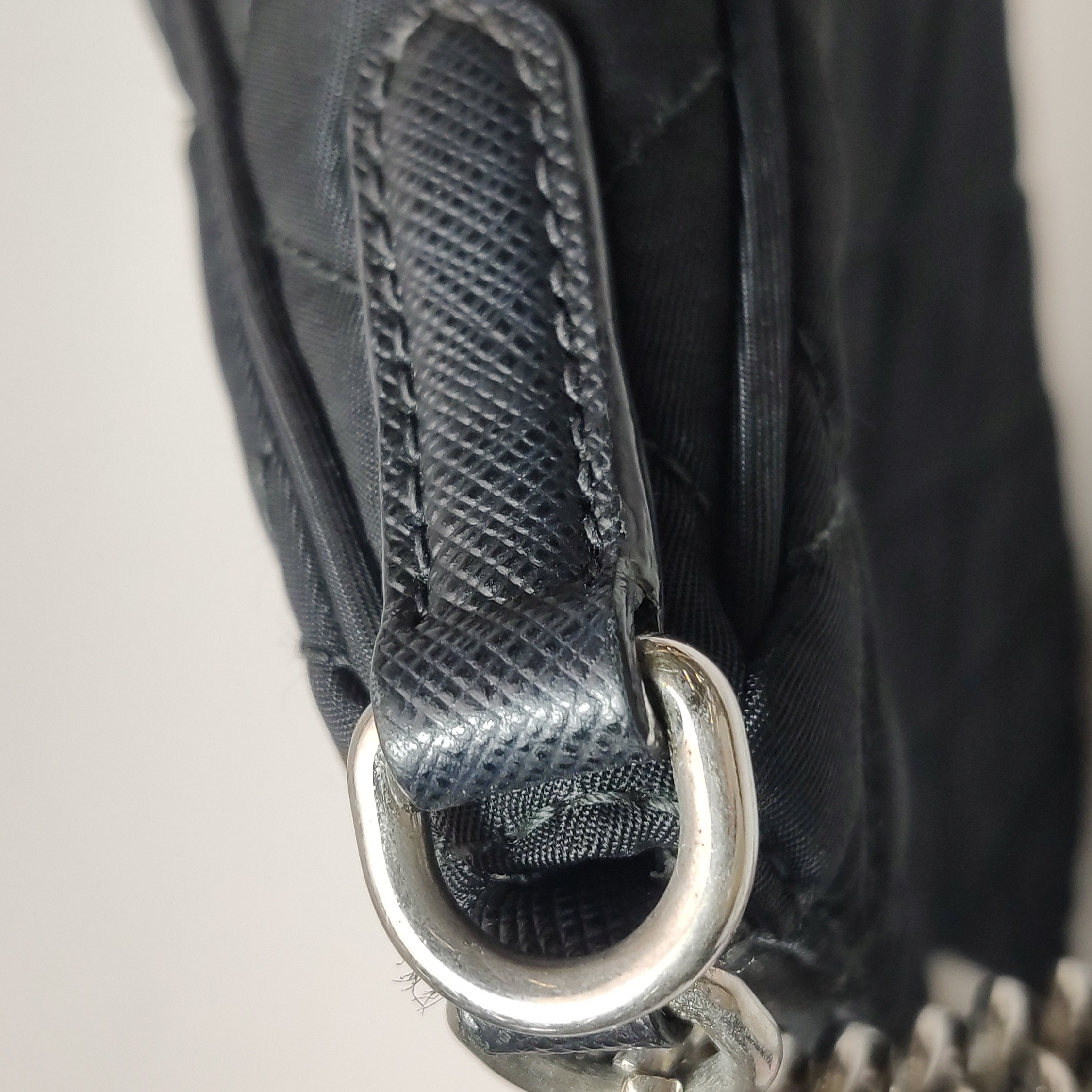 Prada Chain Zip Shoulder Bag Quilted Tessuto Small — photo 11 of 20