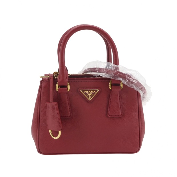 Prada Galleria Double Zip Tote Saffiano Leather Mini — pre-owned, Vierlot