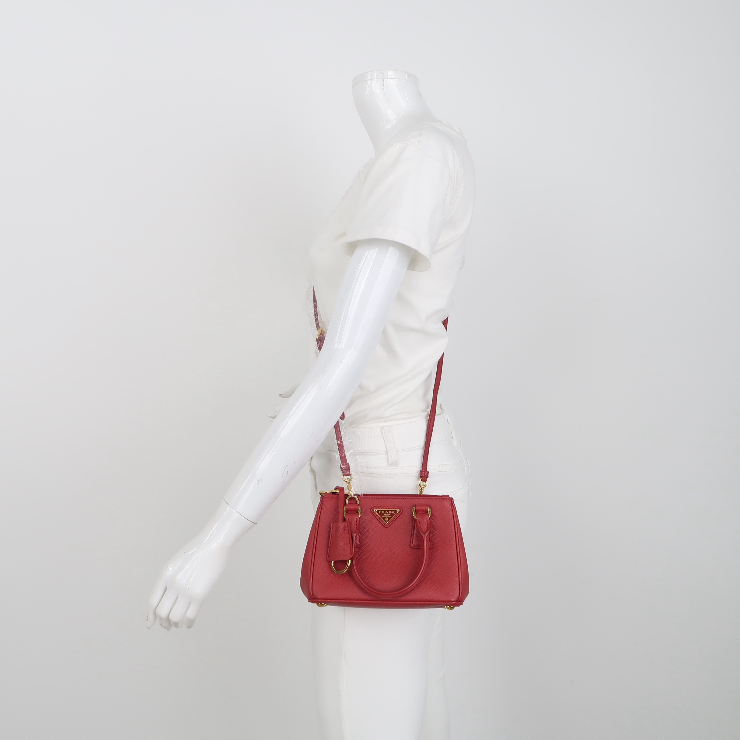 Prada Galleria Double Zip Tote Saffiano Leather Mini — alternate view