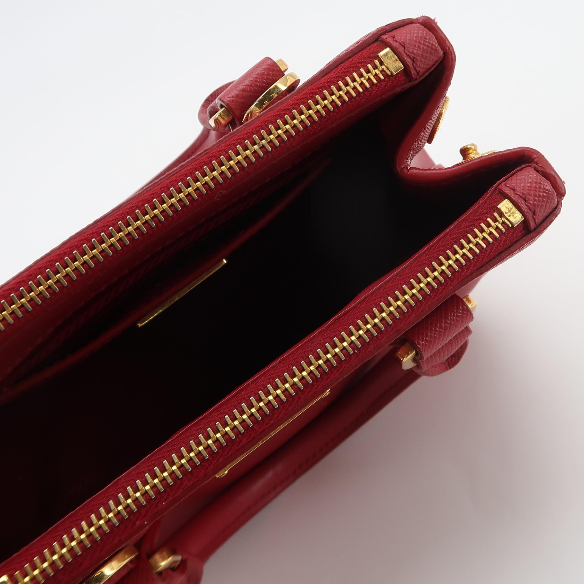 Prada Galleria Double Zip Tote Saffiano Leather Mini — photo 7 of 16