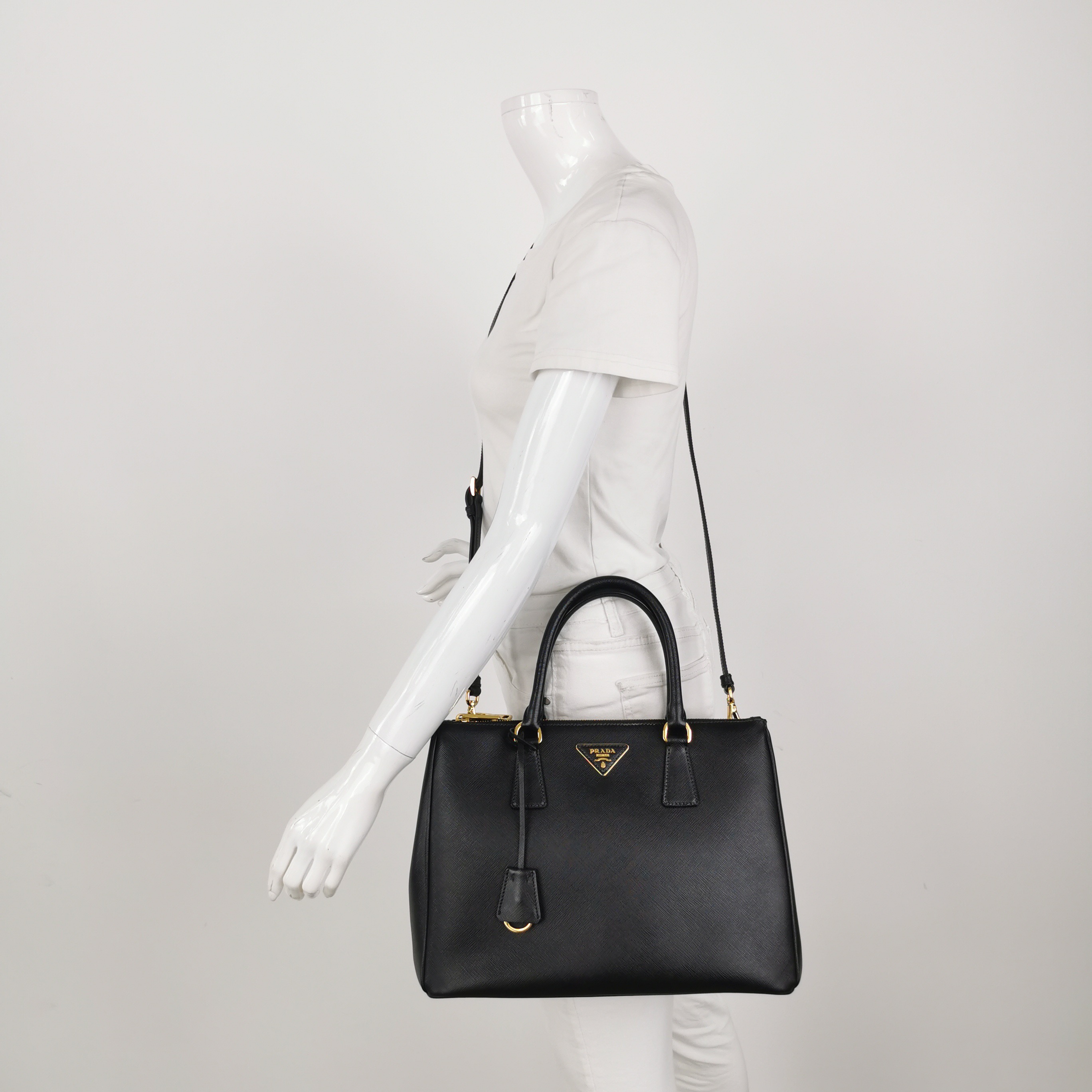 PRADA Galleria Double Zip Tote Saffiano Leather Large — alternate view