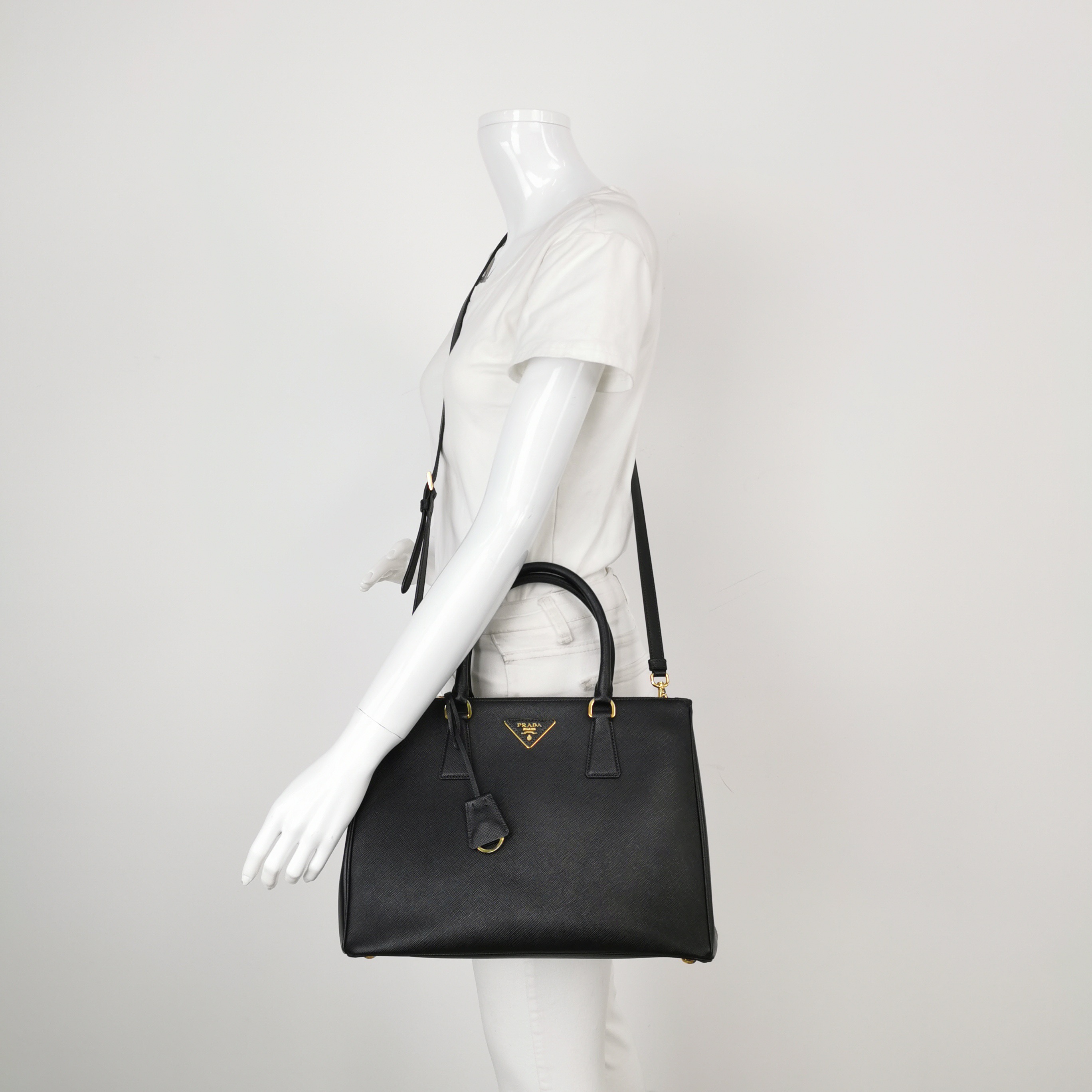 PRADA Galleria Double Zip Tote Saffiano Leather Large — alternate view
