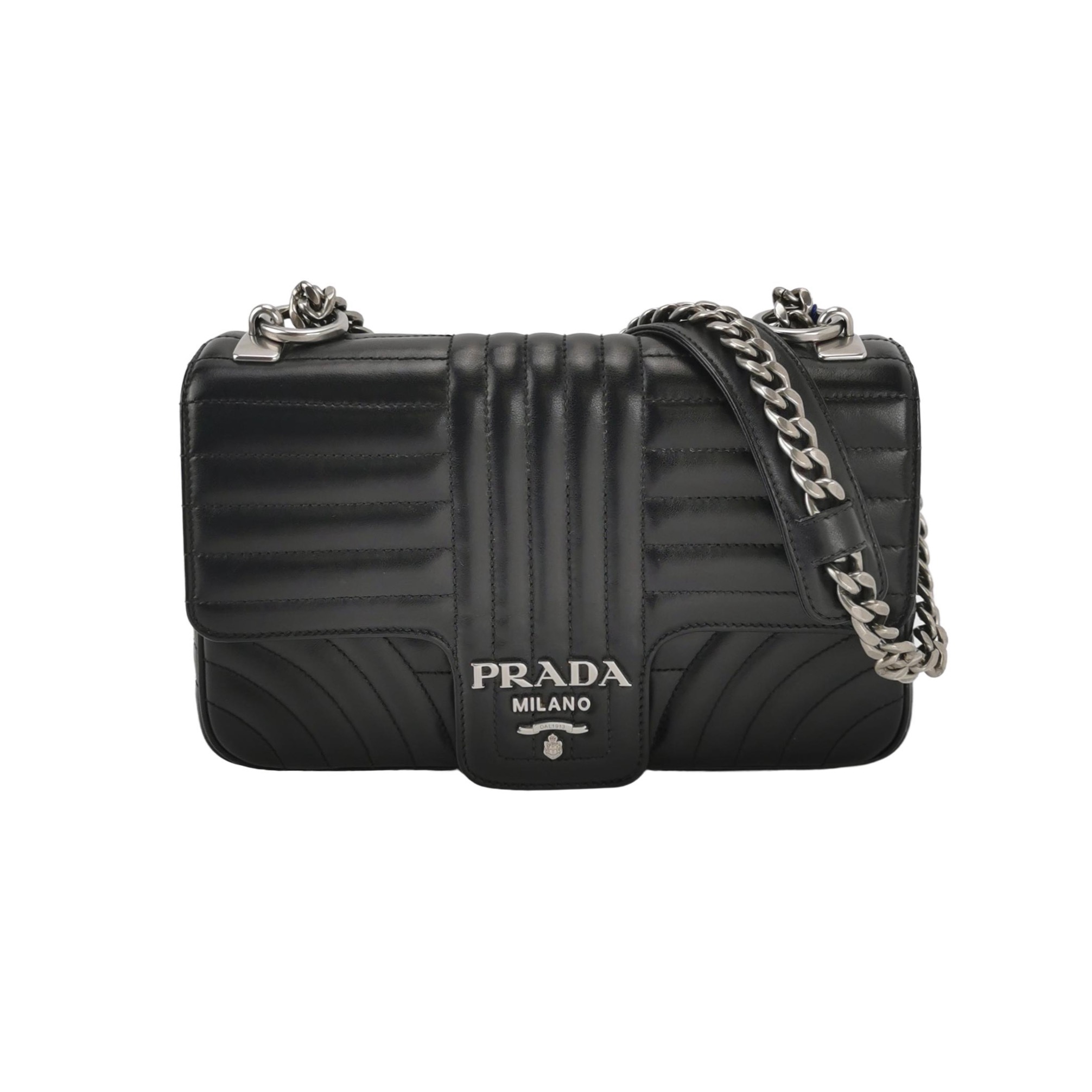 Prada Chain Flap Shoulder Bag Diagramme Quilted Leather Medium — photo 1 of 14