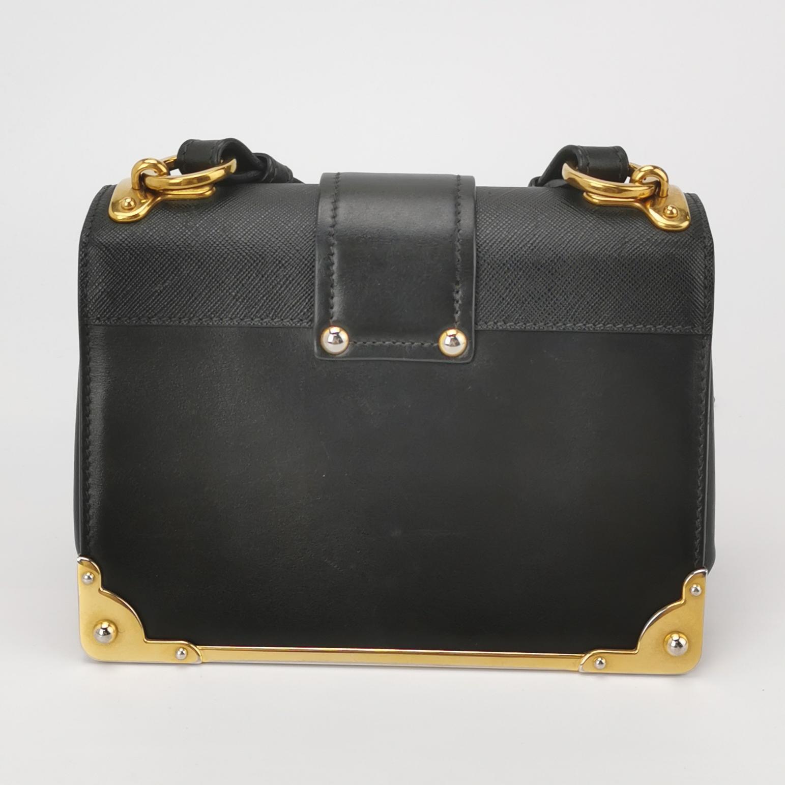 Prada Cahier Crossbody Bag Leather and Saffiano Leather Small — photo 3 of 17