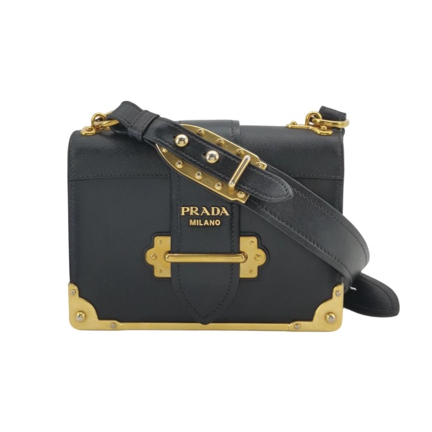 Prada Cahier Crossbody Bag Leather and Saffiano Leather Small — pre-owned, Vierlot