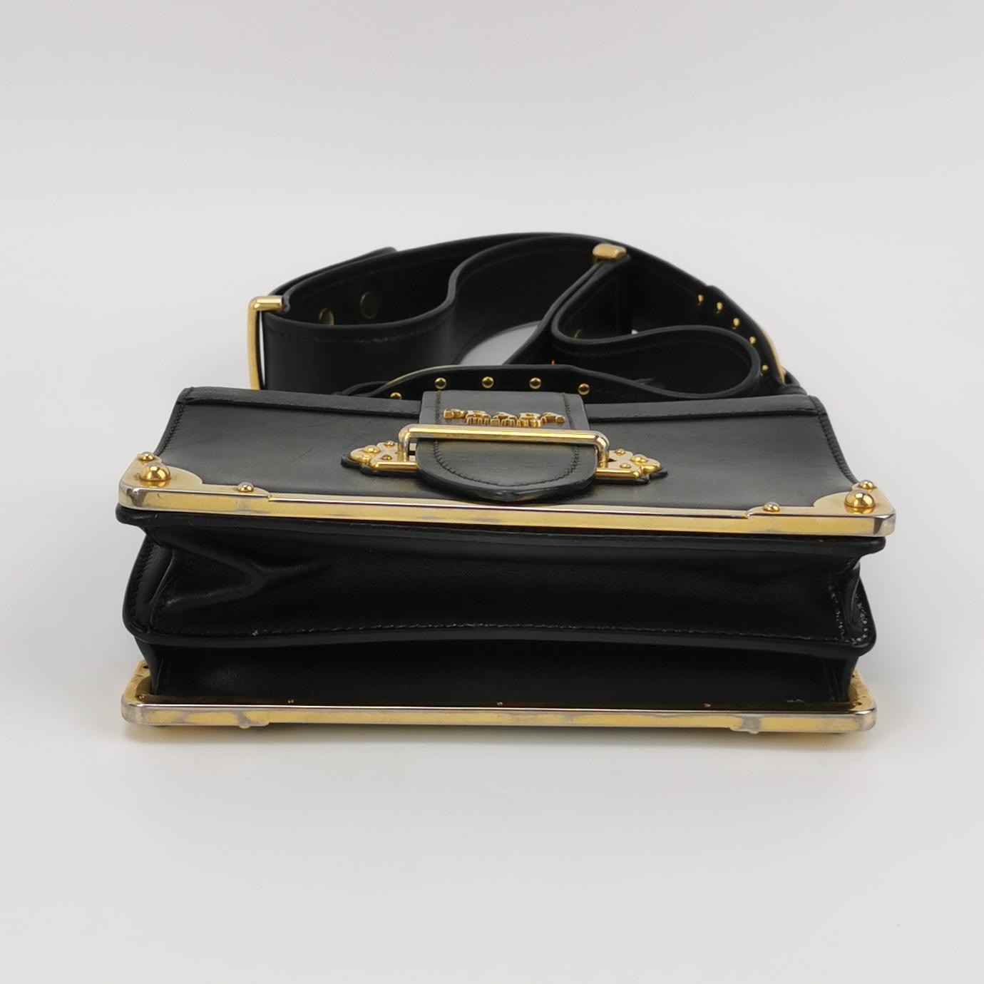 Prada Cahier Crossbody Bag Leather and Saffiano Leather Small — photo 6 of 16