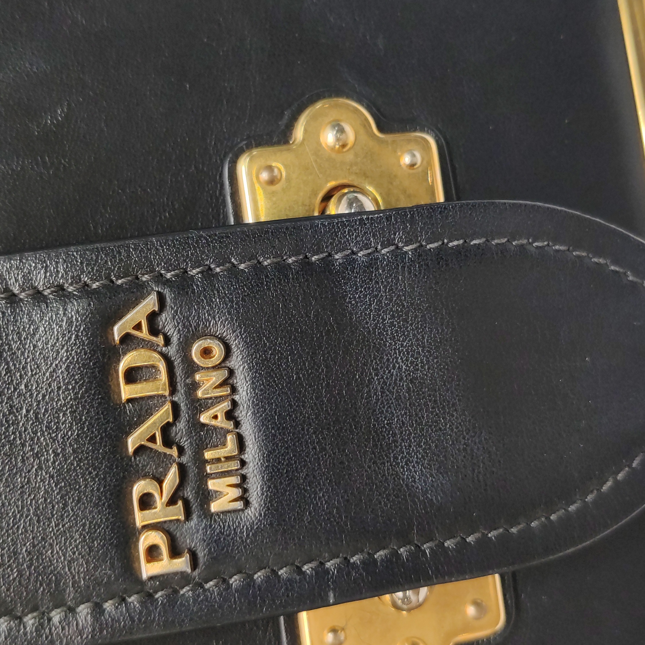 Prada Cahier Crossbody Bag Leather and Saffiano Leather Small — photo 9 of 16