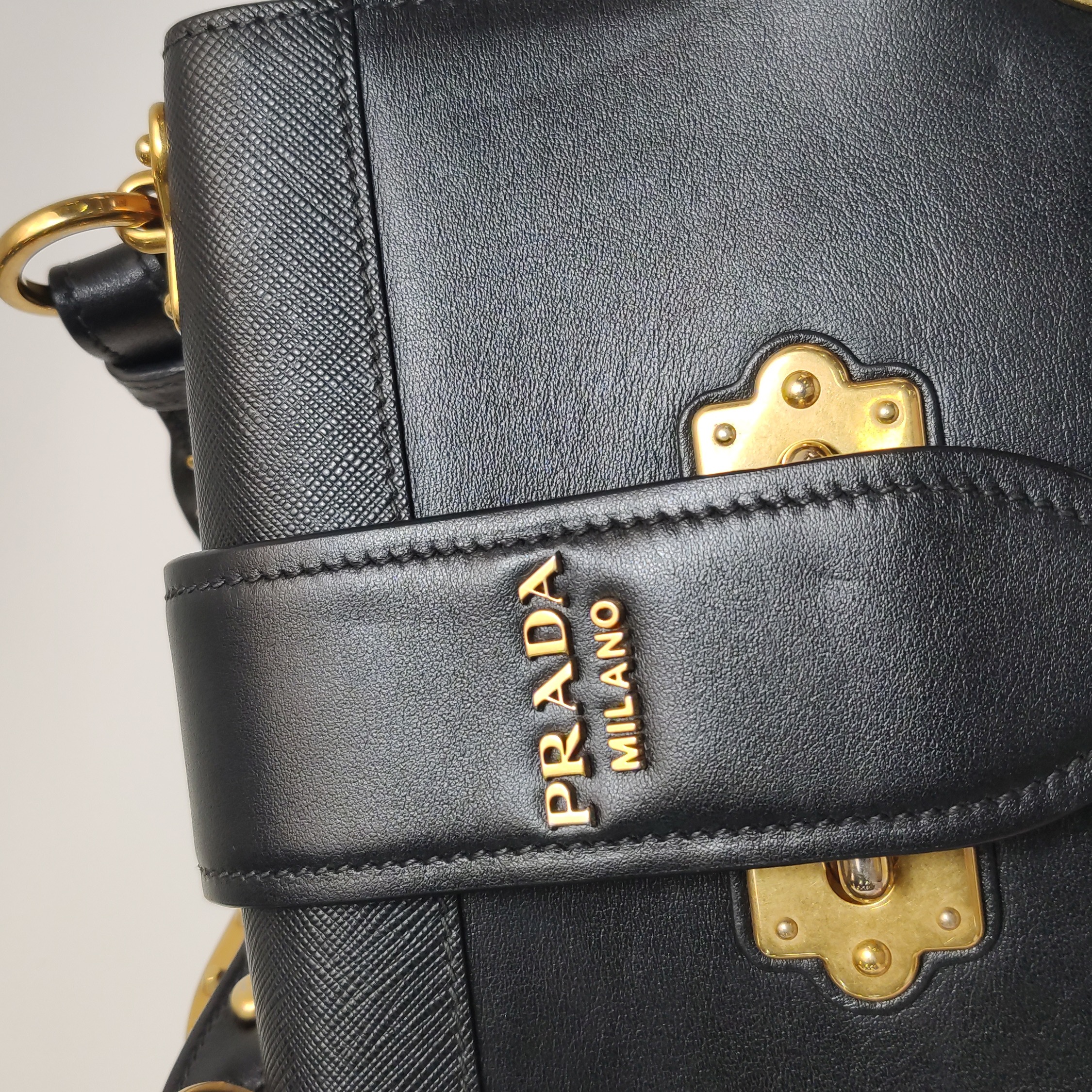 Prada Cahier Crossbody Bag Leather and Saffiano Leather Small — photo 9 of 17