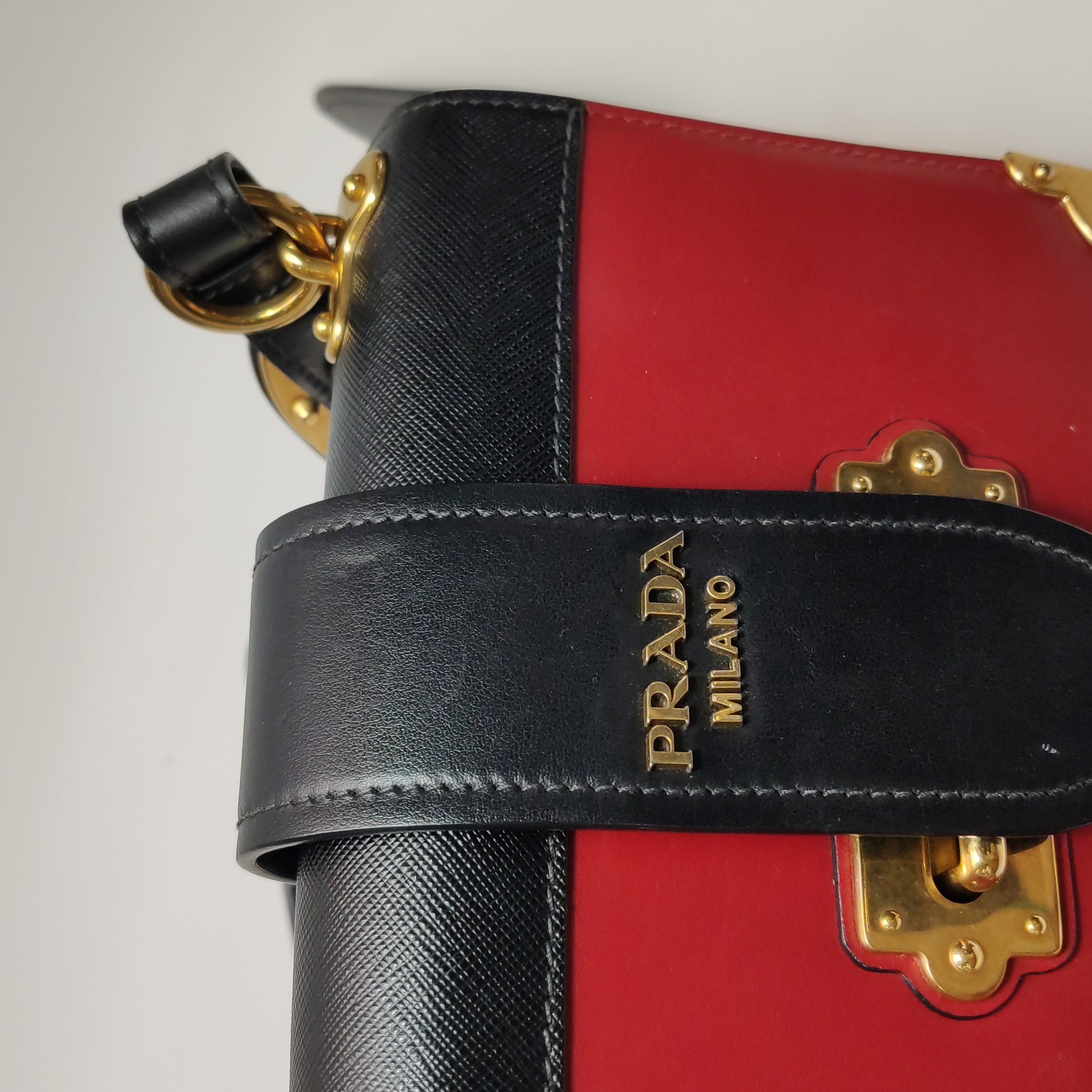 Prada Cahier Crossbody Bag Leather and Saffiano Leather Small — photo 9 of 14