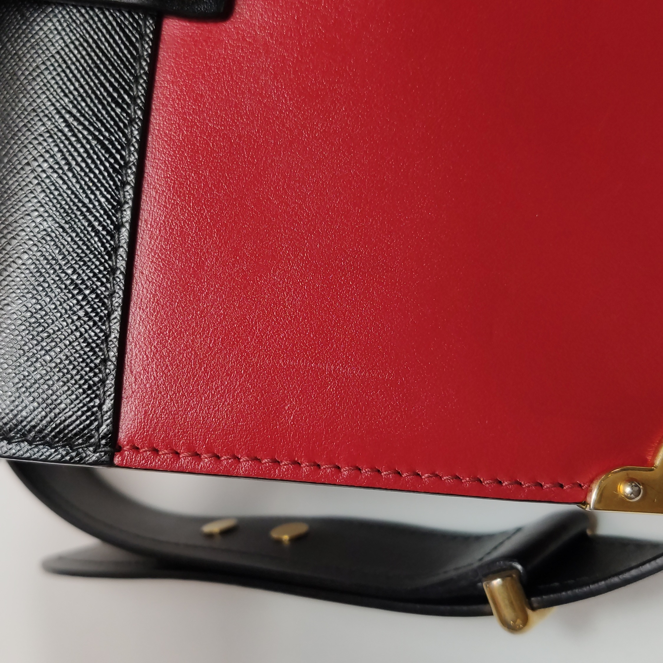 Prada Cahier Crossbody Bag Leather and Saffiano Leather Small — photo 11 of 14