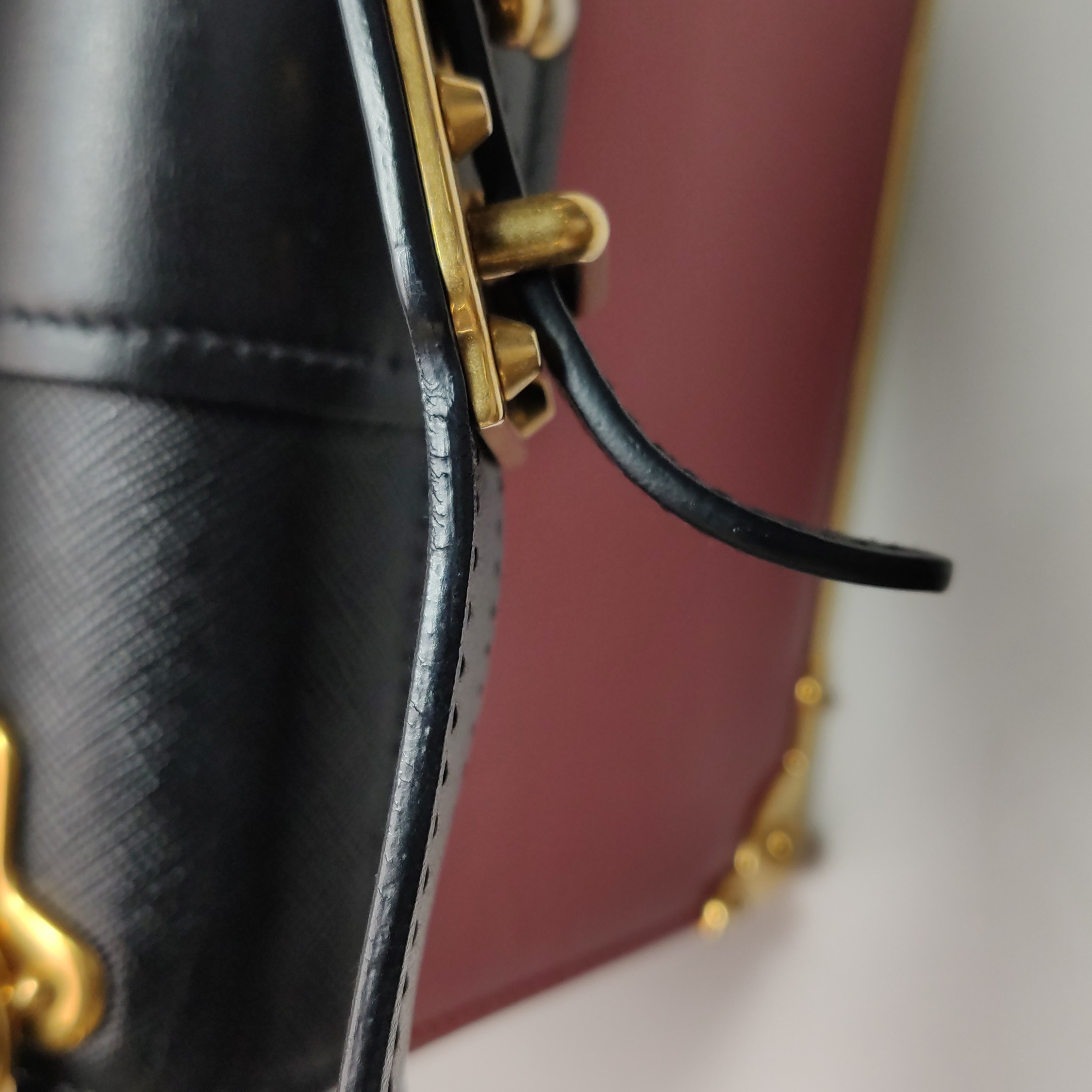 Prada Cahier Crossbody Bag Leather and Saffiano Leather Small — photo 13 of 14
