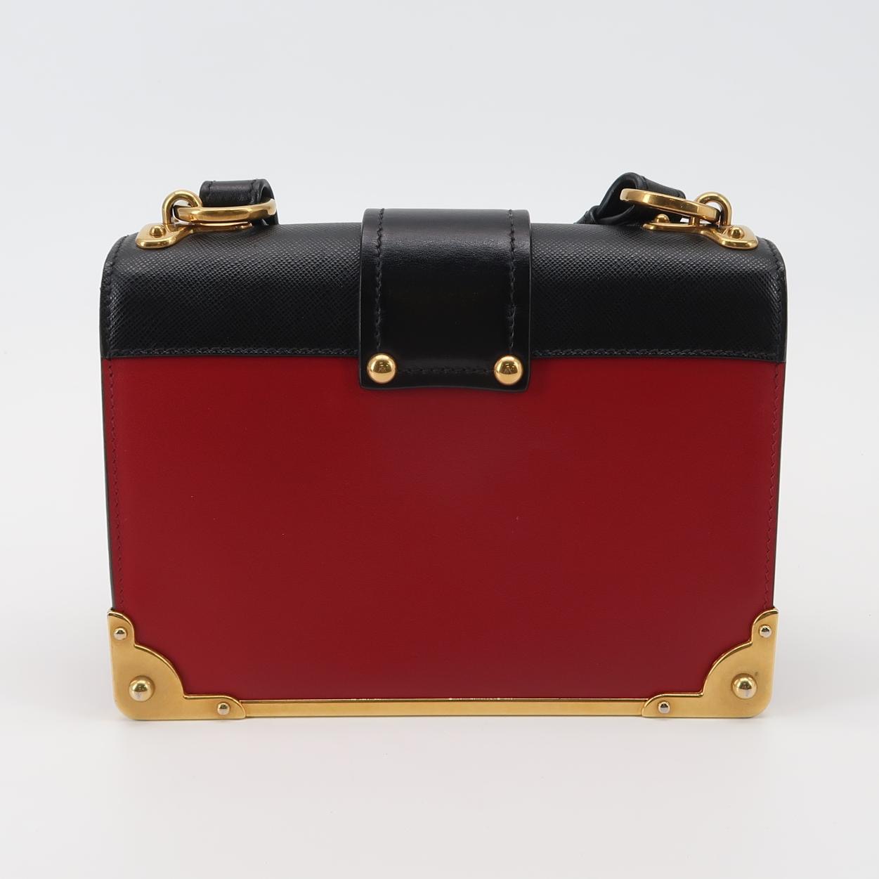 Prada Cahier Crossbody Bag Leather and Saffiano Leather Small — photo 3 of 16