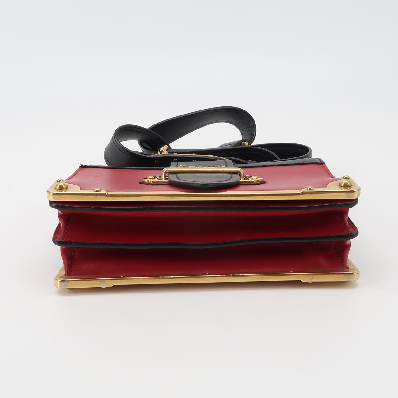Prada Cahier Crossbody Bag Leather and Saffiano Leather Small — photo 6 of 16