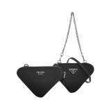 Prada Triangle Pouch Bag with Chain Leather Mini — thumbnail 1
