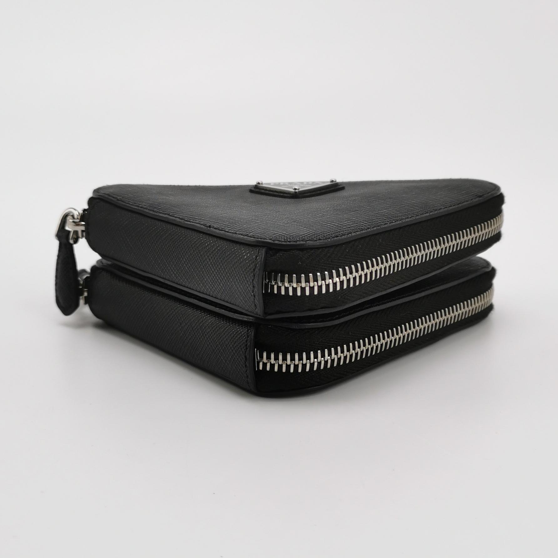 Prada Triangle Pouch Bag with Chain Leather Mini — photo 6 of 13